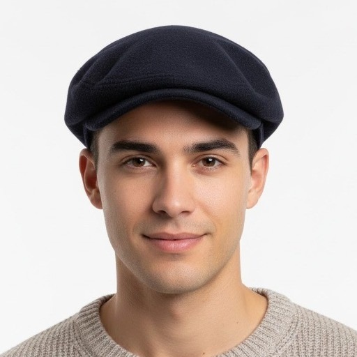 Dorfman Pacific Mens Dark Navy Wool Blend Flat Cap Hat Size Large